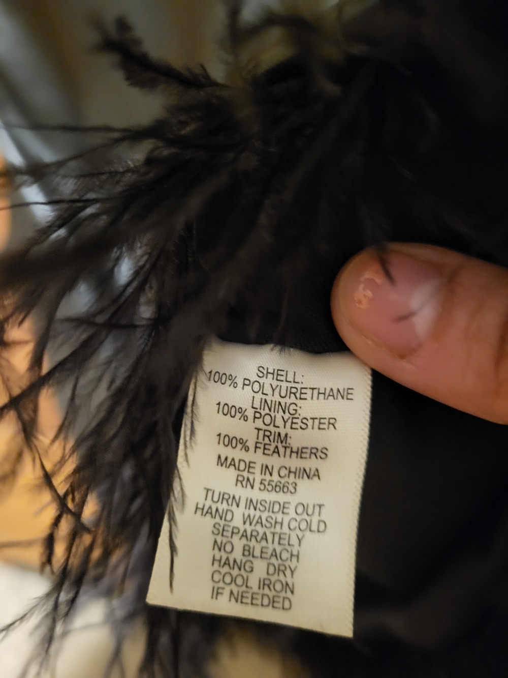 Sleeveless ForCynthia Black Faux Leather Top with Feather Hem Party Concert Top - Picture 7 of 7